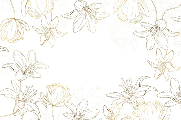 Free Vector | Hand drawn golden floral background