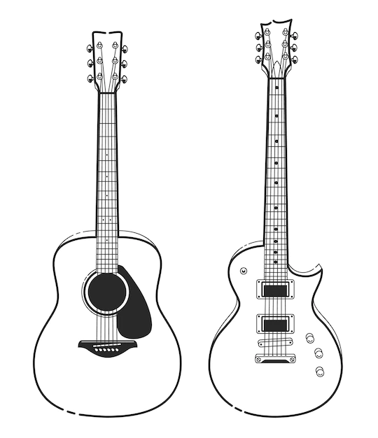 Free Vector | Hand drawn guitar design