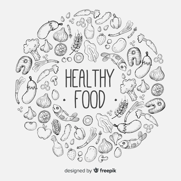 Free Vector | Hand drawn healthy food background