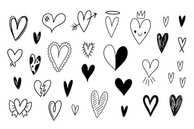 Free Vector | Hand drawn heart collection