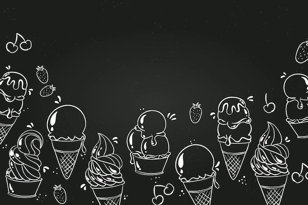 Free Vector | Hand drawn ice cream blackboard background