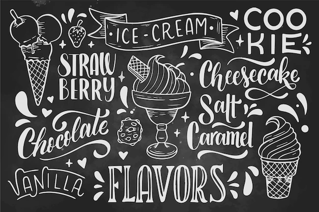Free Vector | Hand drawn ice cream blackboard lettering