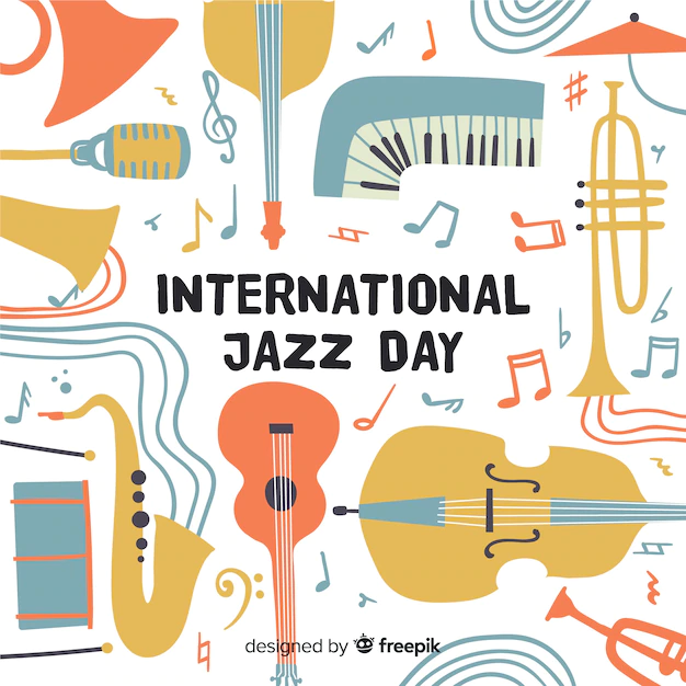 Free Vector | Hand drawn international jazz day background