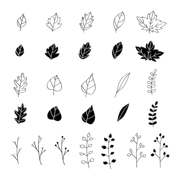 Free Vector | Hand drawn leaves collection