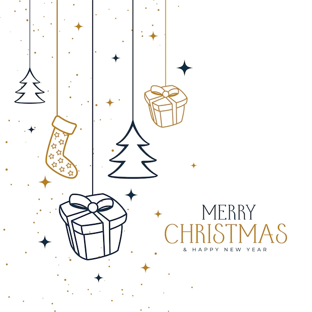 Free Vector | Hand drawn merry christmas decorative background design