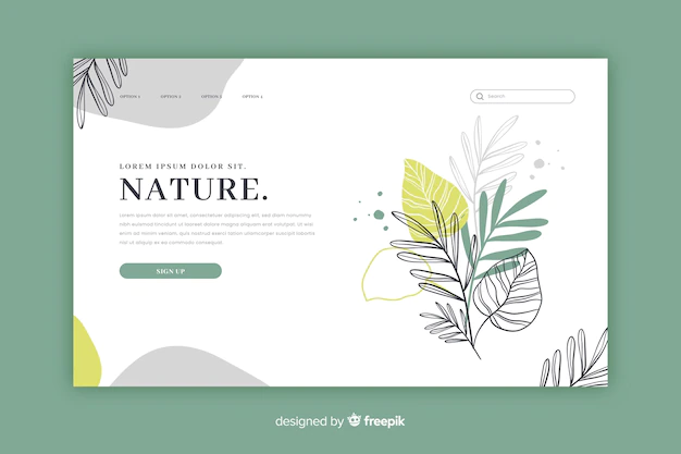 Free Vector | Hand drawn nature landing page template