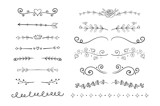 Free Vector | Hand drawn ornamental divider collection