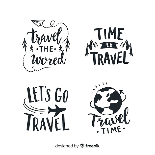 Free Vector | Hand drawn quote badges lettering style