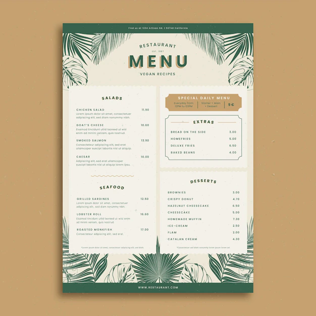 Free Vector | Hand drawn restaurant menu template