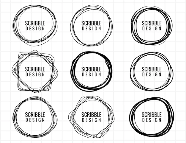 Free Vector | Hand drawn scribble circle set design