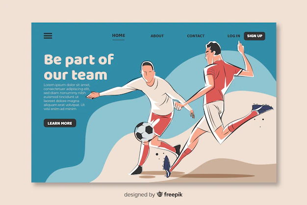 Free Vector | Hand drawn soccer landing page template