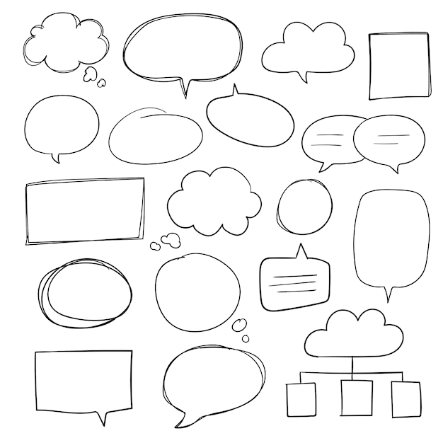 Free Vector | Hand drawn speech bubble collection