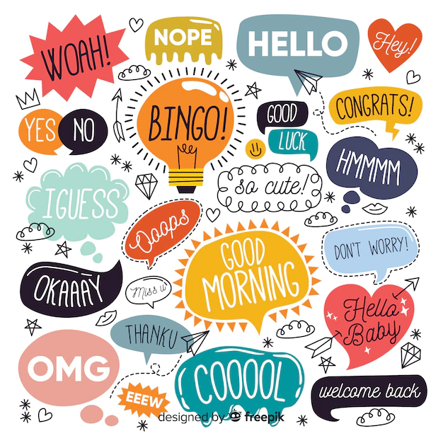 Free Vector | Hand drawn speech bubbles with different expressions