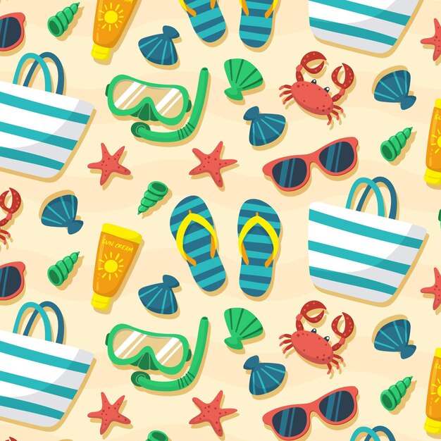 Free Vector | Hand drawn summer pattern