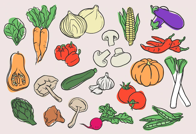 Free Vector | Hand drawn vegetables collection