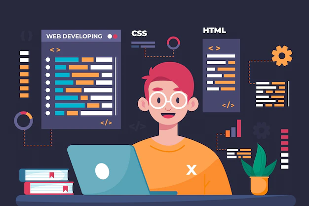 Free Vector | Hand drawn web developers