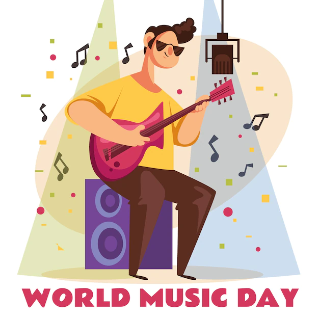 Free Vector | Hand drawn world music day illustration