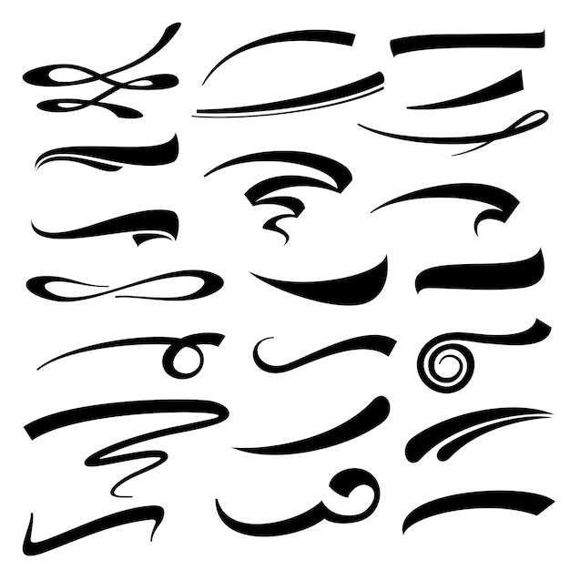 Free Vector | Hand lettering underlines set