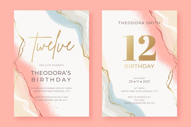 Free Vector | Hand painted elegant birthday invitation templates in two versions
