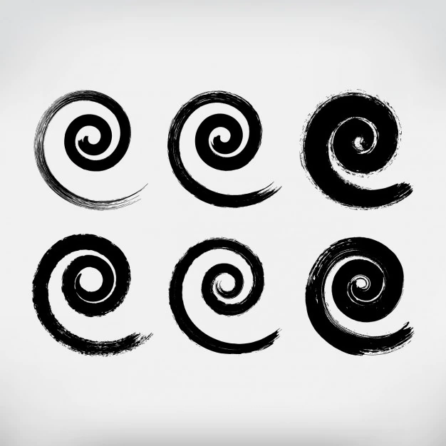 Free Vector | Hand painted spirals set