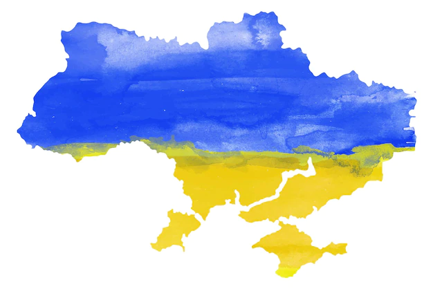 Free Vector | Hand painted ukraine map in flag colours
