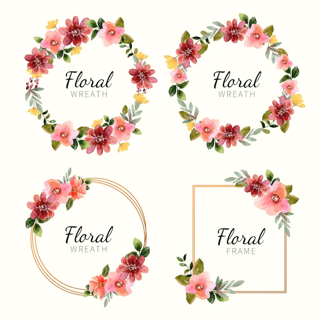 Free Vector | Hand painted watercolor floral frame collection