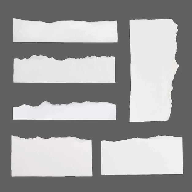 Free Vector | Handmade torn paper craft vector in white minimal style set
