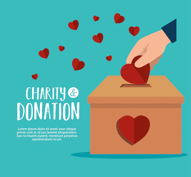 Free Vector | Hands with hearts for charity donation