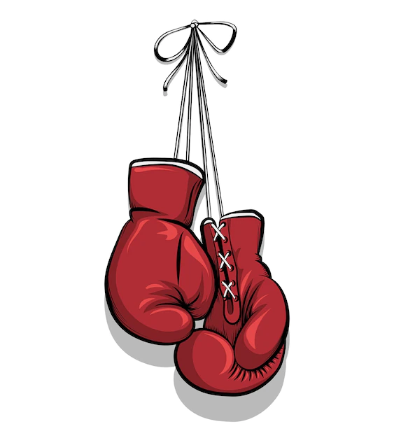 Free Vector | Hanging boxing gloves. equipment for competition, protection hand. vector illustration