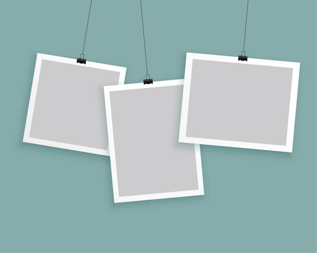 Free Vector | Hanging photo frames in different sizes