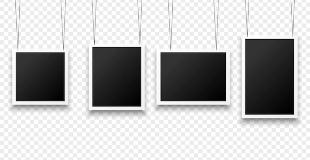Free Vector | Hanging photo frames in various sizes