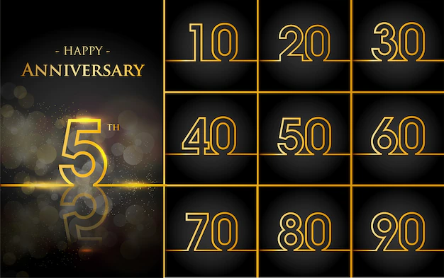 Free Vector | Happy anniversary background with gold lines