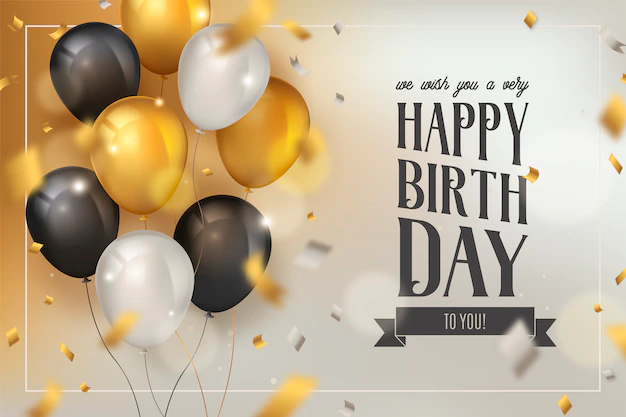 Free Vector | Happy birthday background with luxury balloons and confetti