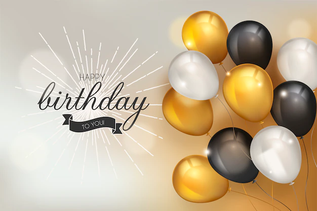 Free Vector | Happy birthday background with realistic balloons