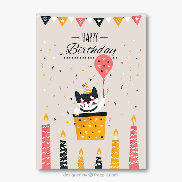 Free Vector | Happy birthday card in hand drawn style