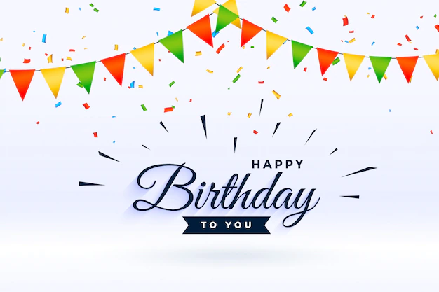 Free Vector | Happy birthday celebration background with confetti and garland