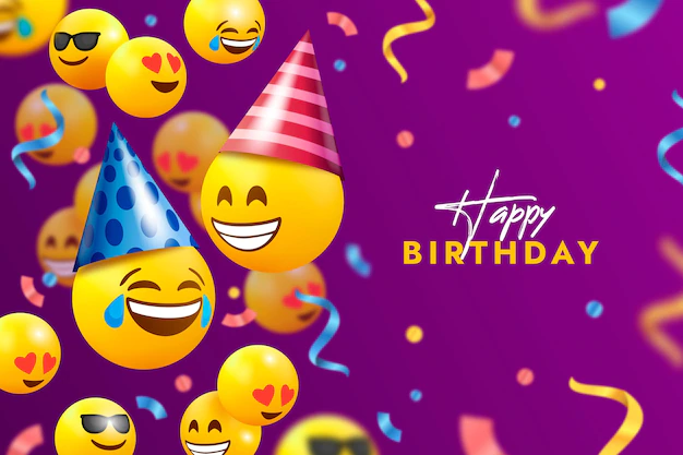 Free Vector | Happy birthday emoji background