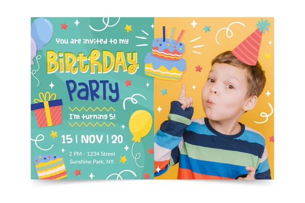 Free Vector | Happy birthday invitation template