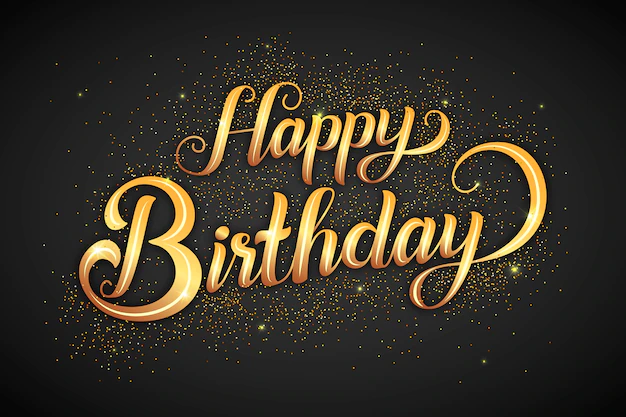 Free Vector | Happy birthday lettering with golden letters
