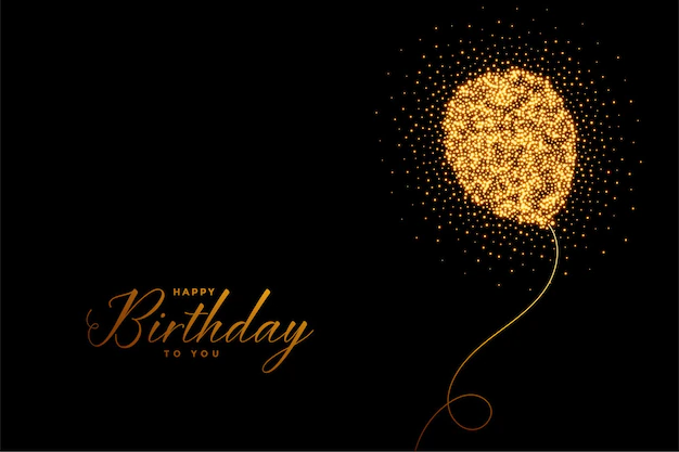 Free Vector | Happy birthday sparkles balloon card
