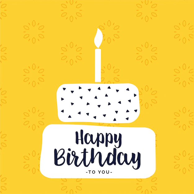 Free Vector | Happy bithday card design with flat white cake shape
