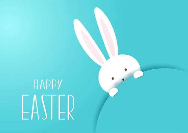 Free Vector | Happy easter greeting card with cute bunny design