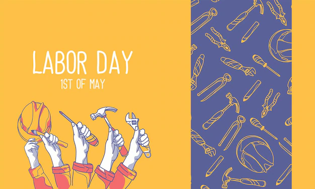 Free Vector | Happy labor day banner design template vector illustration