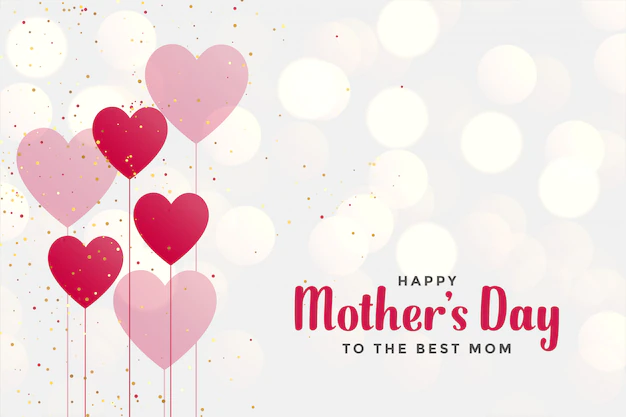 Free Vector | Happy mother's day background with heart balloons