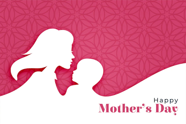 Free Vector | Happy mothers day background with mom and child silhouette