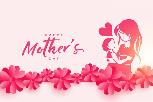 Free Vector | Happy mothers day event poster with mother and child