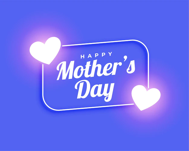 Free Vector | Happy mothers day glowing heart beautiful card design