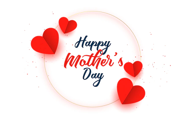 Free Vector | Happy mothers day hearts celebration card design