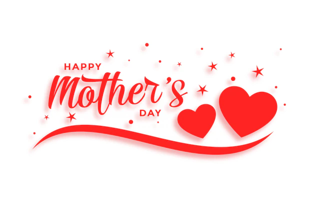 Free Vector | Happy mothers day love card with two hearts