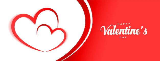 Free Vector | Happy valentines day hearts banner design